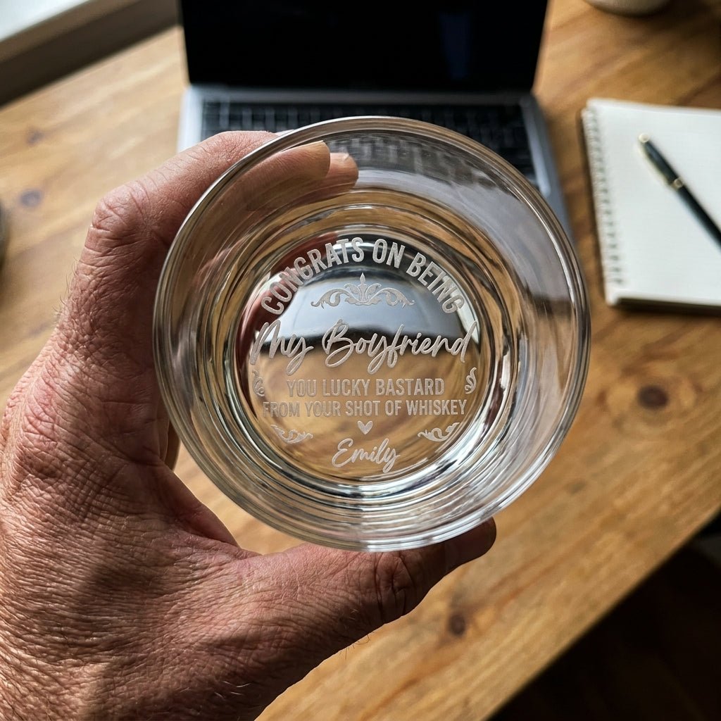 Bottom Engraved Whiskey Glass for Boyfriend – Funny Gift | SipEngrave - Sipengrave