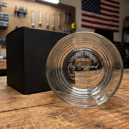 Bottom Engraved Whiskey Glass for Boyfriend – Funny Gift | SipEngrave - Sipengrave