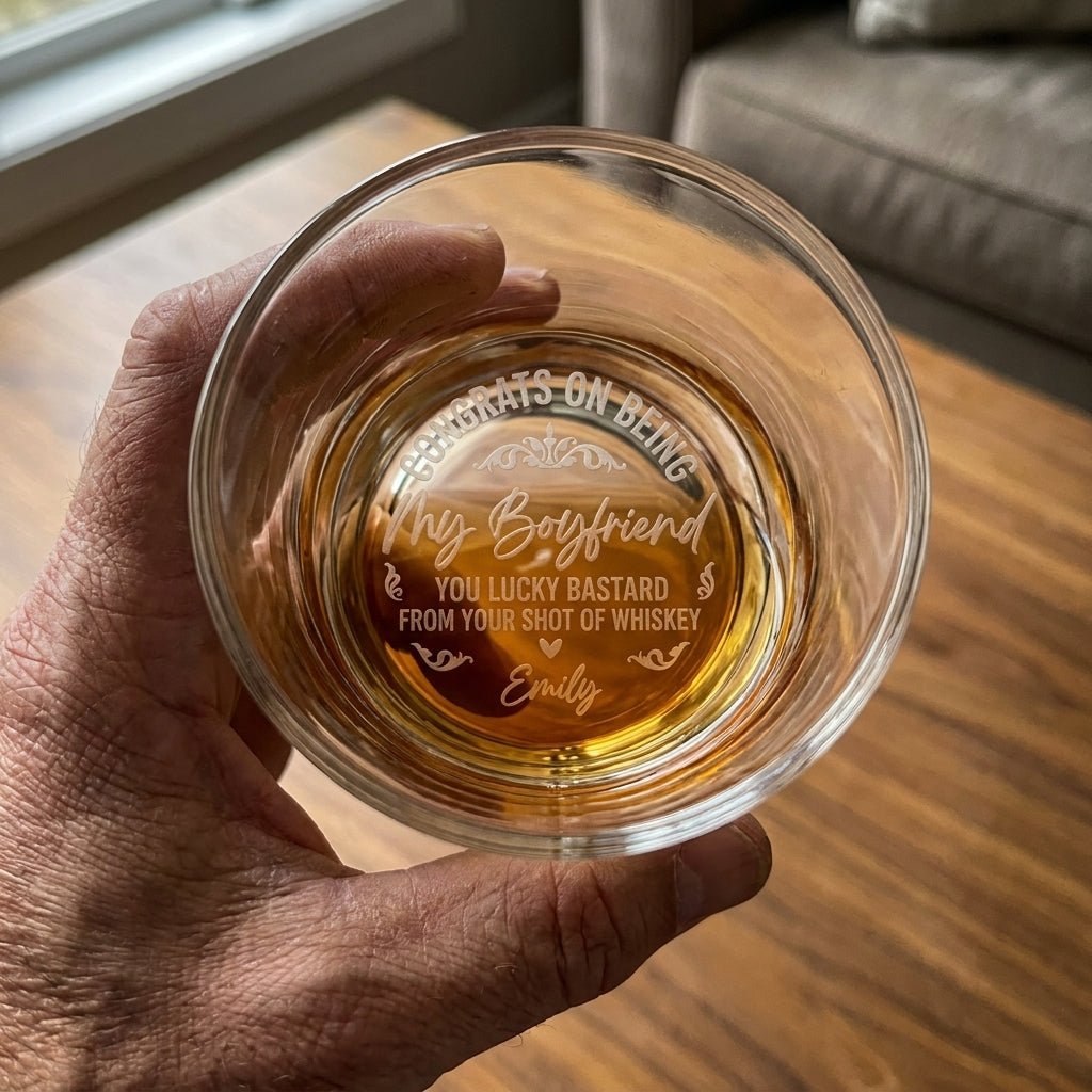 Bottom Engraved Whiskey Glass for Boyfriend – Funny Gift | SipEngrave - Sipengrave