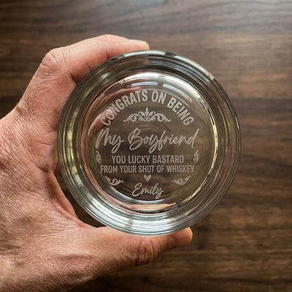 Bottom Engraved Whiskey Glass for Boyfriend – Funny Gift | SipEngrave - Sipengrave