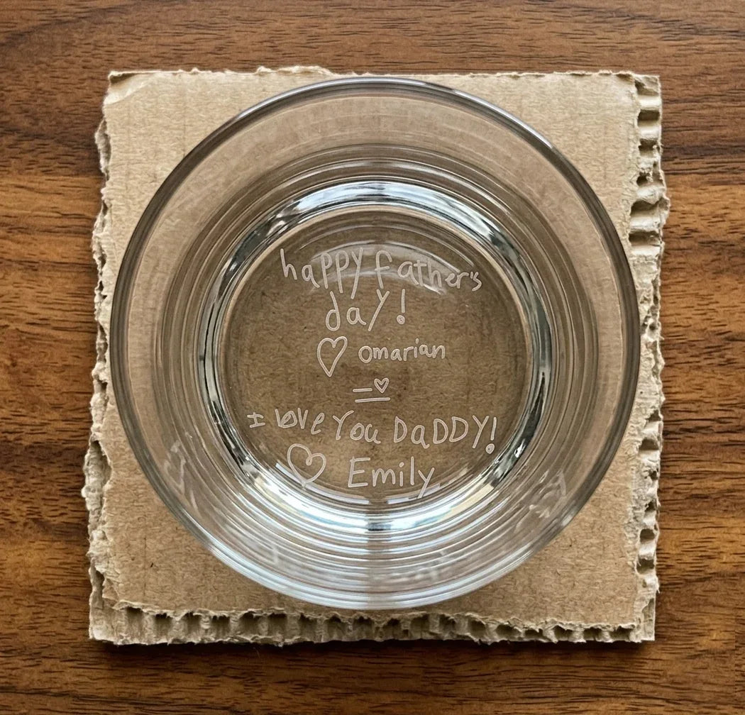 Custom Handwritten Message Engraved Whiskey Glass for Dad | SipEngrave - Sipengrave