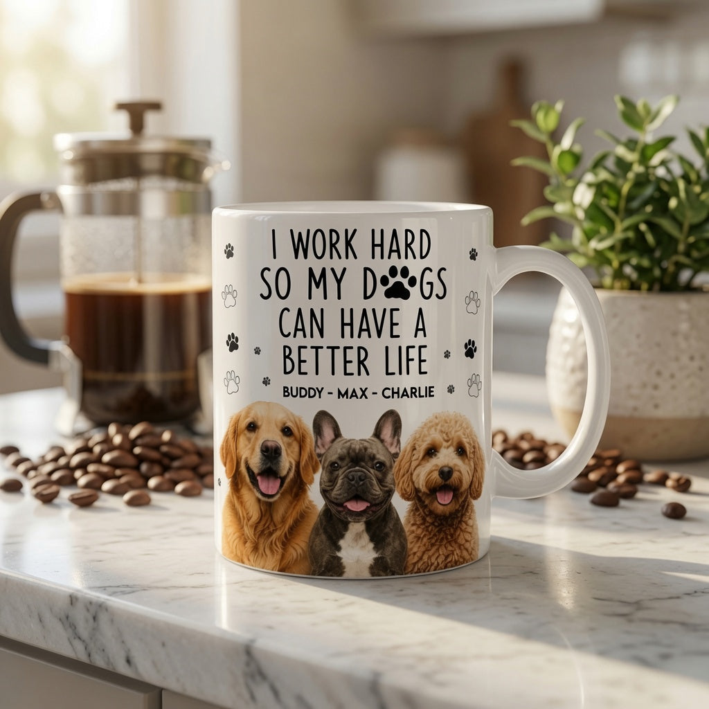 Dog lover coffee mug kitchen lifestyle image