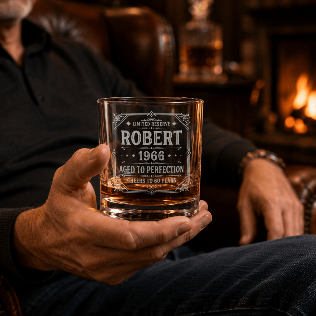 Engraved 60th Birthday Gift – Custom "Limited Reserve" Whiskey Glass - Sipengrave