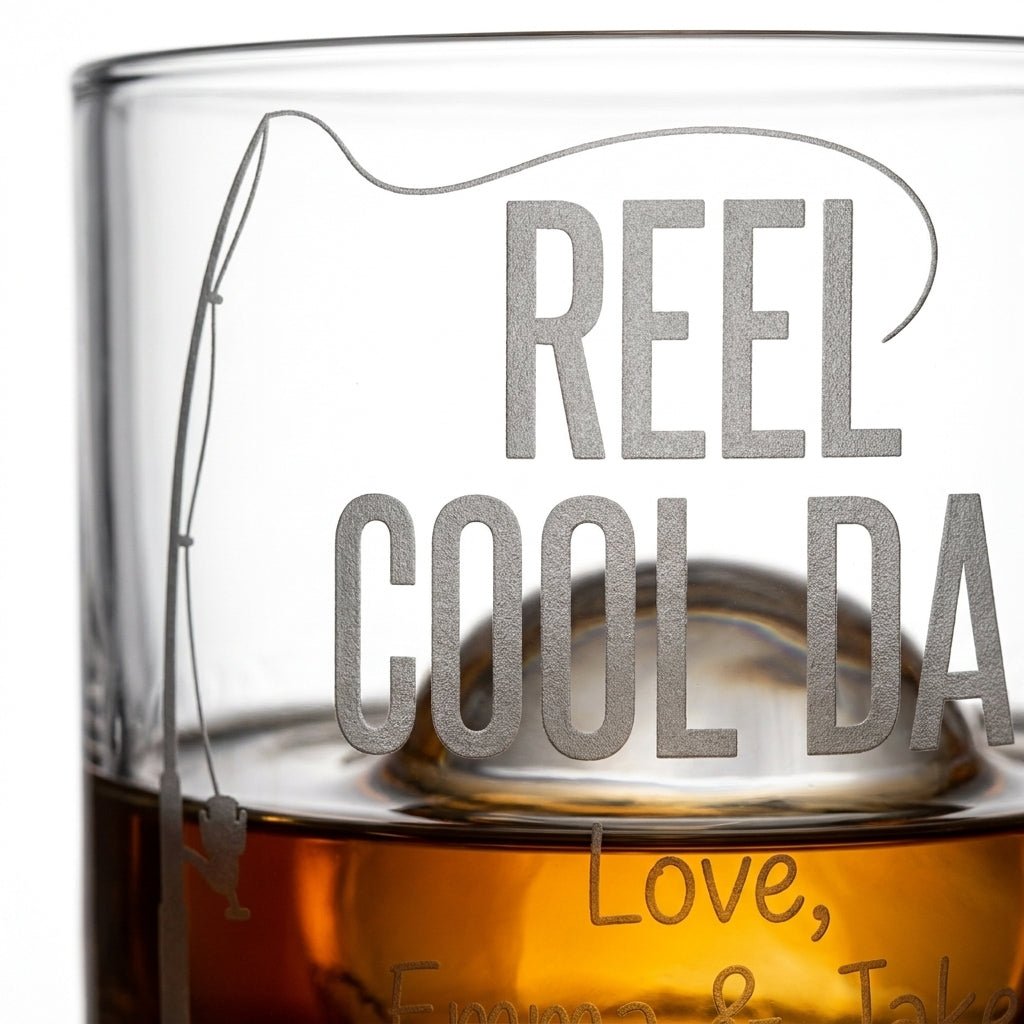 Engraved 'Reel Cool Dad' Whiskey Glass - Personalized Father's Day Gift | SipEngrave - Sipengrave