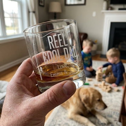 Engraved 'Reel Cool Dad' Whiskey Glass - Personalized Father's Day Gift | SipEngrave - Sipengrave