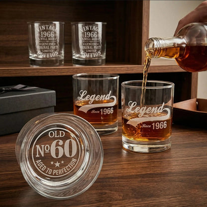 Engraved Whiskey Glass - 60th Birthday Gift for Men - Sipengrave - Sipengrave