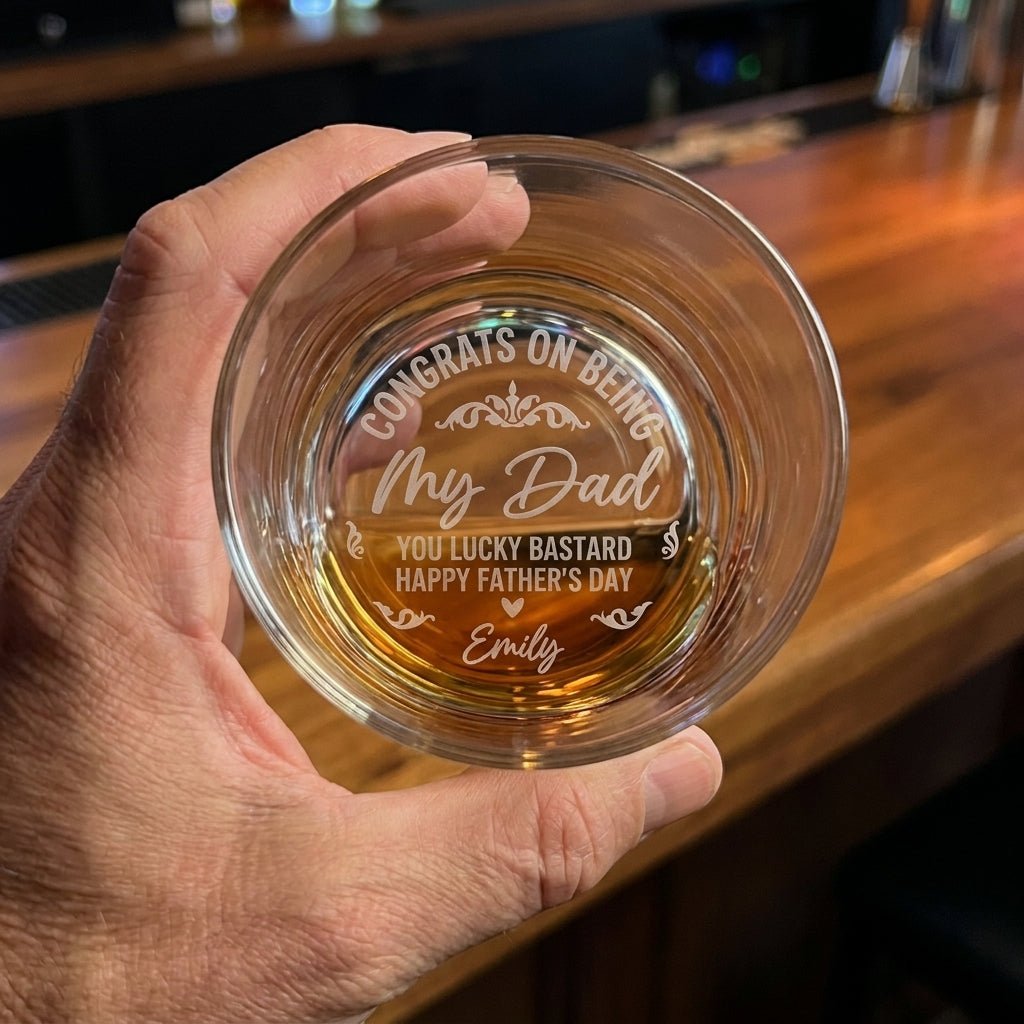 Engraved Whiskey Glass for Dad – Funny Father's Day Gift | SipEngrave - Sipengrave