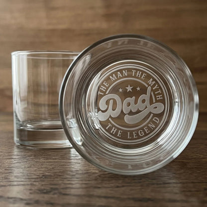 Engraved Whiskey Glass for Dad - The Legend Edition | SipEngrave - Sipengrave