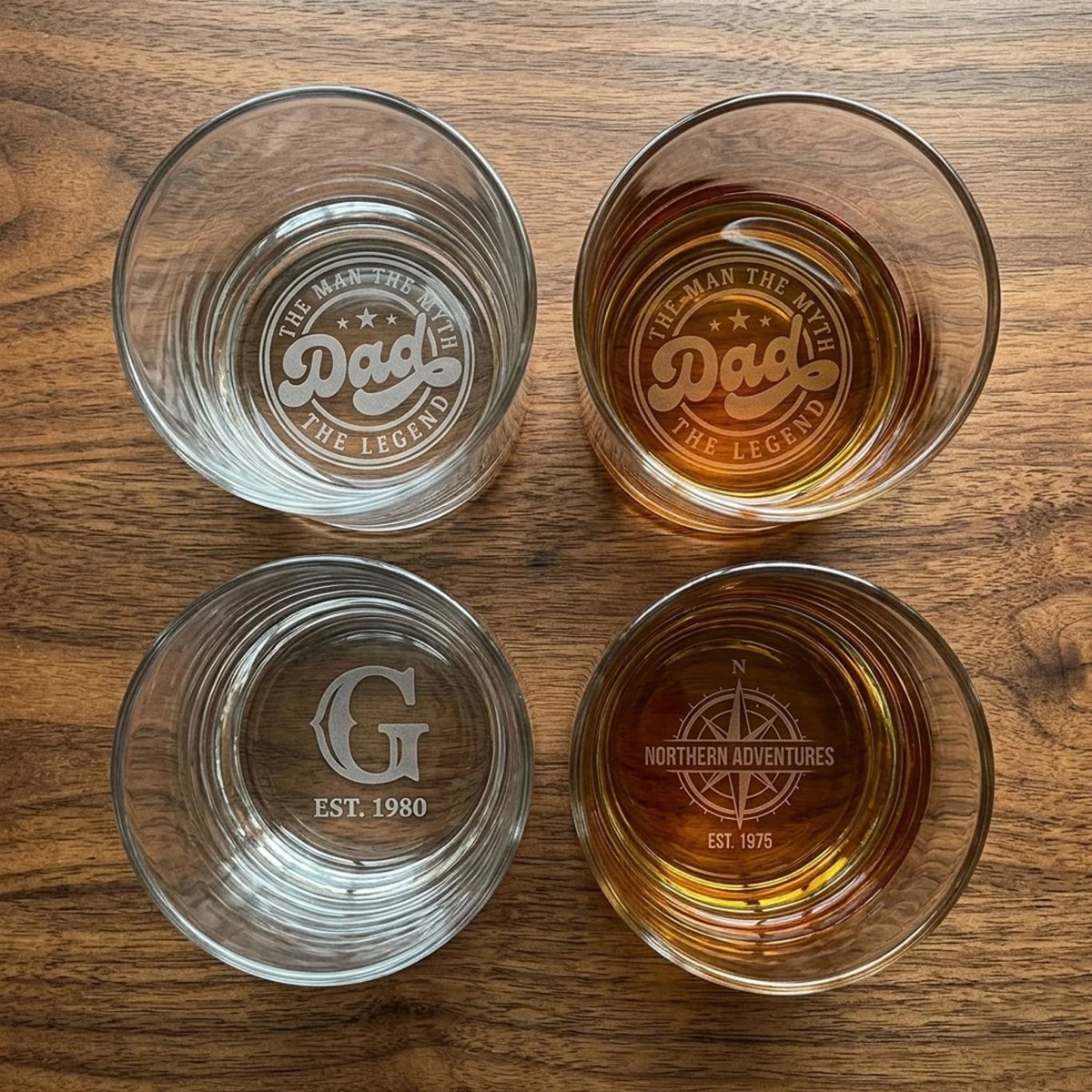 Engraved Whiskey Glass for Dad - The Legend Edition | SipEngrave - Sipengrave