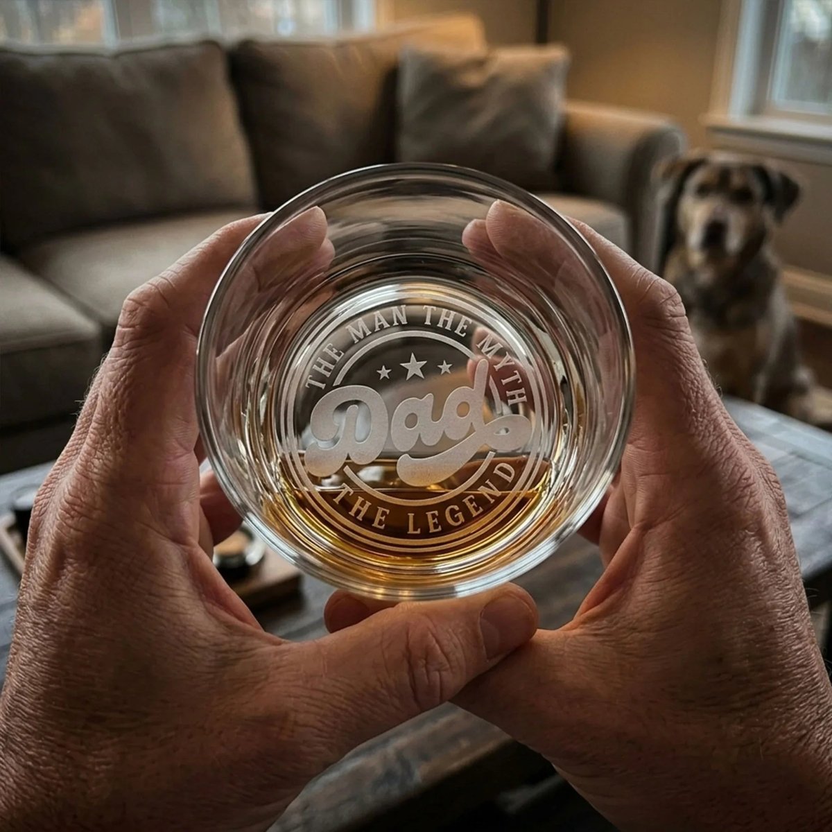 Engraved Whiskey Glass for Dad - The Legend Edition | SipEngrave - Sipengrave