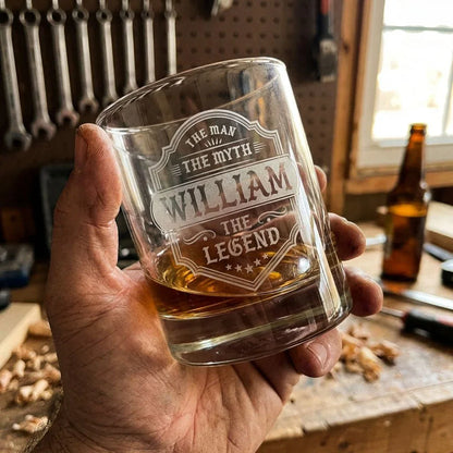 Engraved Whiskey Glass for Dad – "The Man The Myth The Legend" | Father's Day Gift - Sipengrave