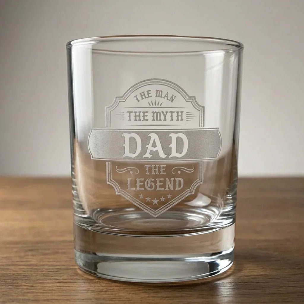 Engraved Whiskey Glass for Dad – "The Man The Myth The Legend" | Father's Day Gift - Sipengrave