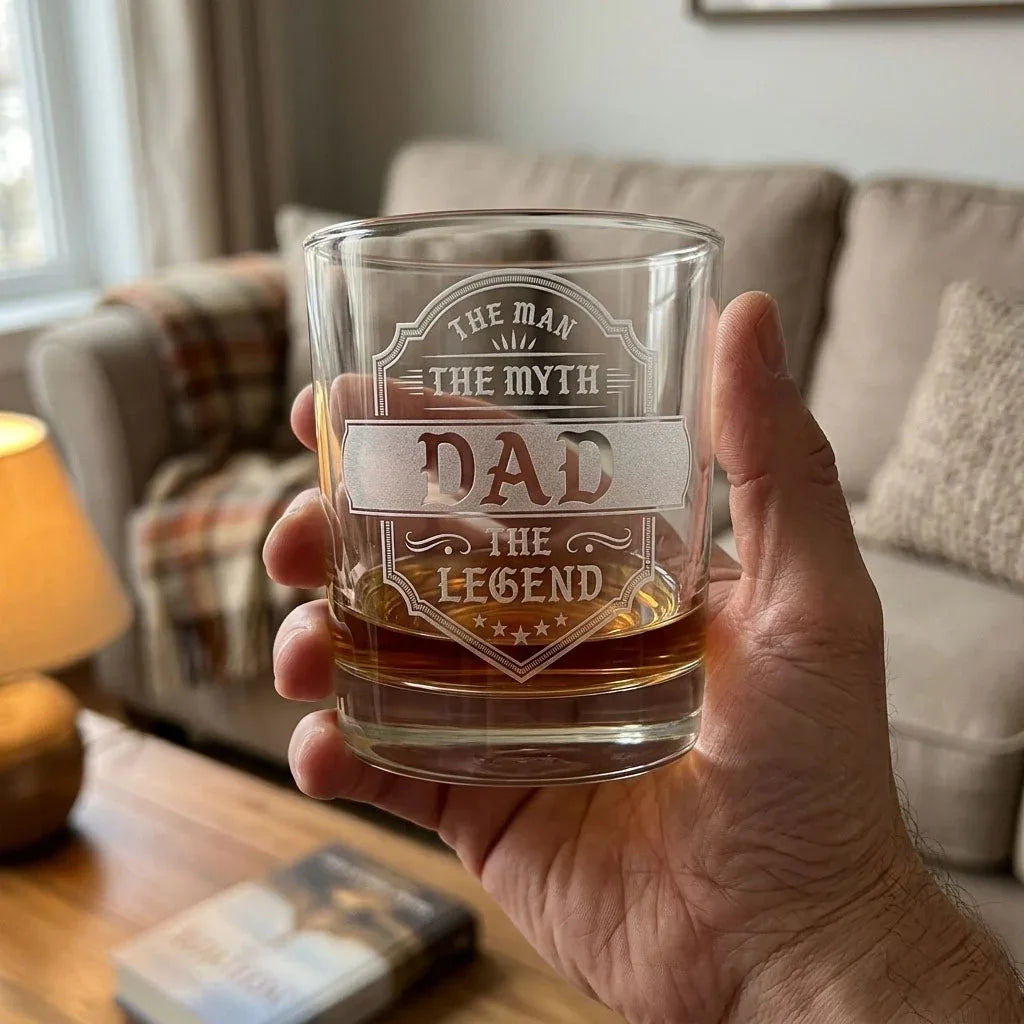 Engraved Whiskey Glass for Dad – "The Man The Myth The Legend" | Father's Day Gift - Sipengrave
