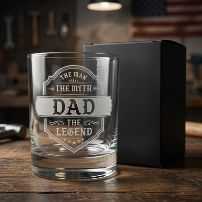 Engraved Whiskey Glass for Dad – "The Man The Myth The Legend" | Father's Day Gift - Sipengrave