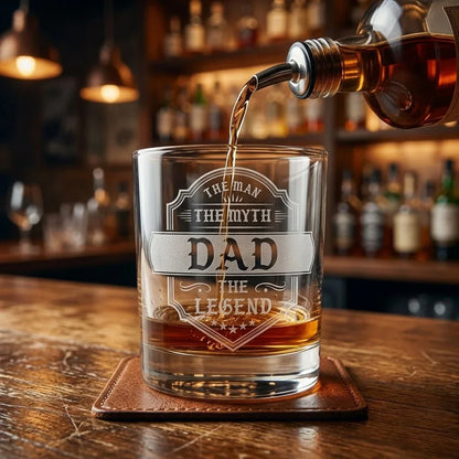 Engraved Whiskey Glass for Dad – "The Man The Myth The Legend" | Father's Day Gift - Sipengrave