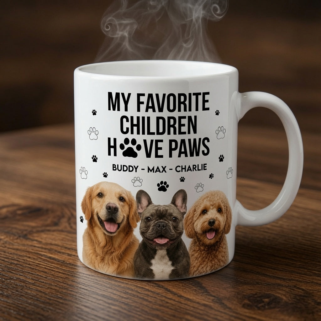 My Favorite Children Have Paws custom dog mug
