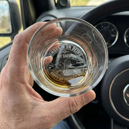 First Father's Day Engraved Whiskey Glass - Custom New Dad Gift - Sipengrave