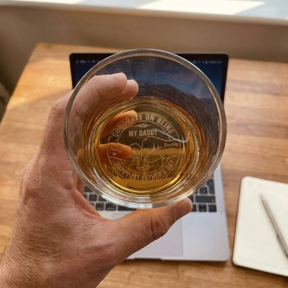 First Father's Day Engraved Whiskey Glass - Custom New Dad Gift - Sipengrave