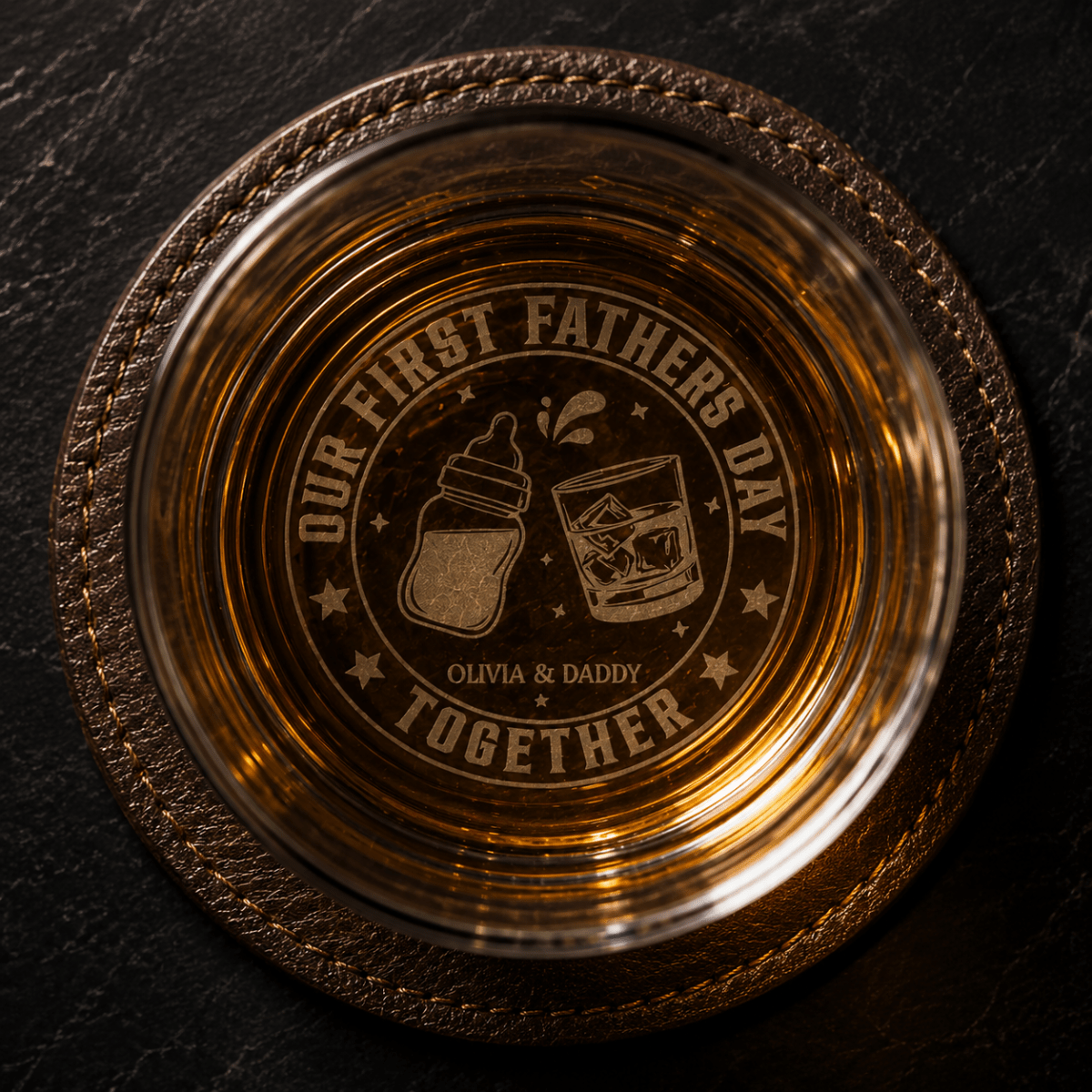 First Father's Day Gift For New Dad – Custom Photo Engraved Whiskey Glass - Sipengrave