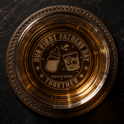 First Father's Day Gift For New Dad – Custom Photo Engraved Whiskey Glass - Sipengrave