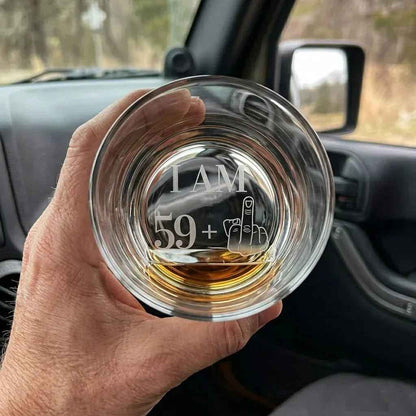 Funny 60th Birthday Whiskey Glass for Him - 59+1 Middle Finger Glass - Sipengrave