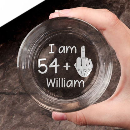 Funny Birthday Gift For Men – Custom "59 + 1" Engraved Whiskey Glass - Sipengrave
