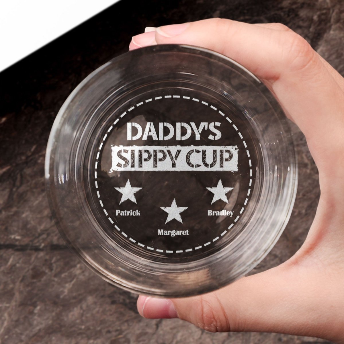 Funny Father's Day Gift – Custom Engraved "Daddy's Sippy Cup" Whiskey Glass - Sipengrave