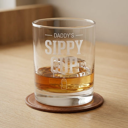 Funny Whiskey Glass for Dad - Daddy's Sippy Cup | SipEngrave - Sipengrave