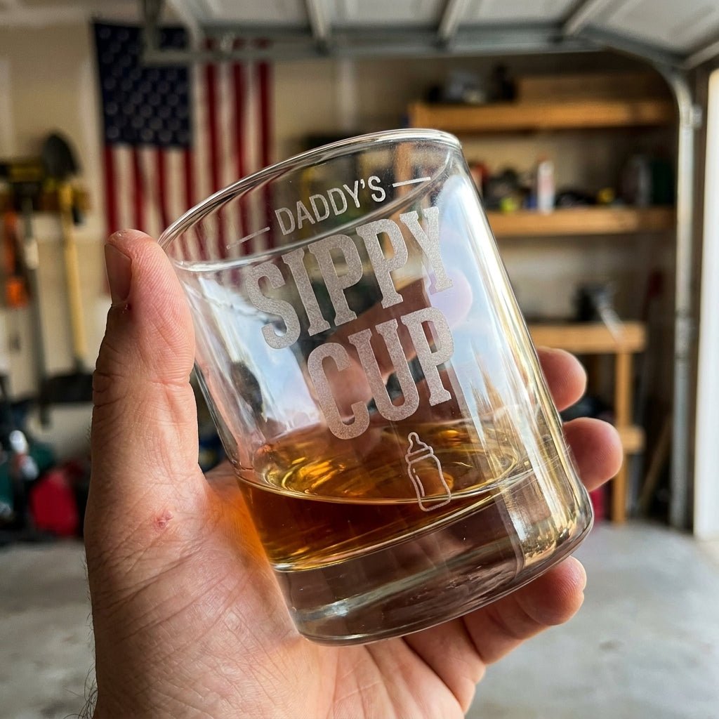 Funny Whiskey Glass for Dad - Daddy's Sippy Cup | SipEngrave - Sipengrave
