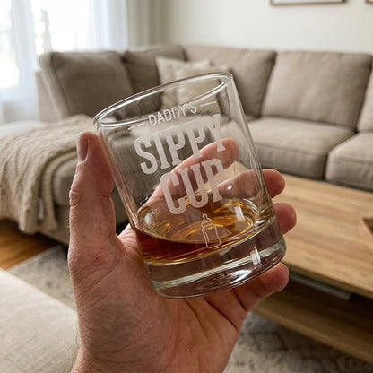 Funny Whiskey Glass for Dad - Daddy's Sippy Cup | SipEngrave - Sipengrave
