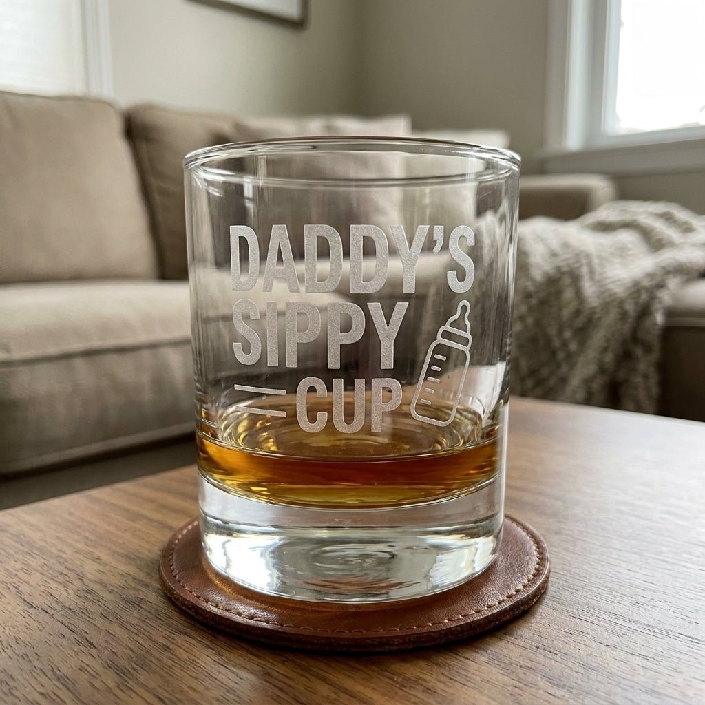 Funny Whiskey Glass for Dad - Daddy's Sippy Cup | SipEngrave - Sipengrave
