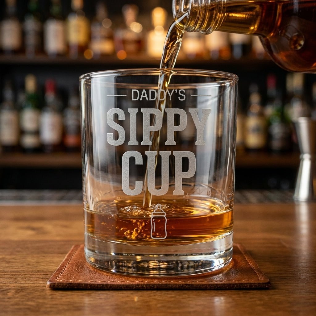 Funny Whiskey Glass for Dad - Daddy's Sippy Cup | SipEngrave - Sipengrave