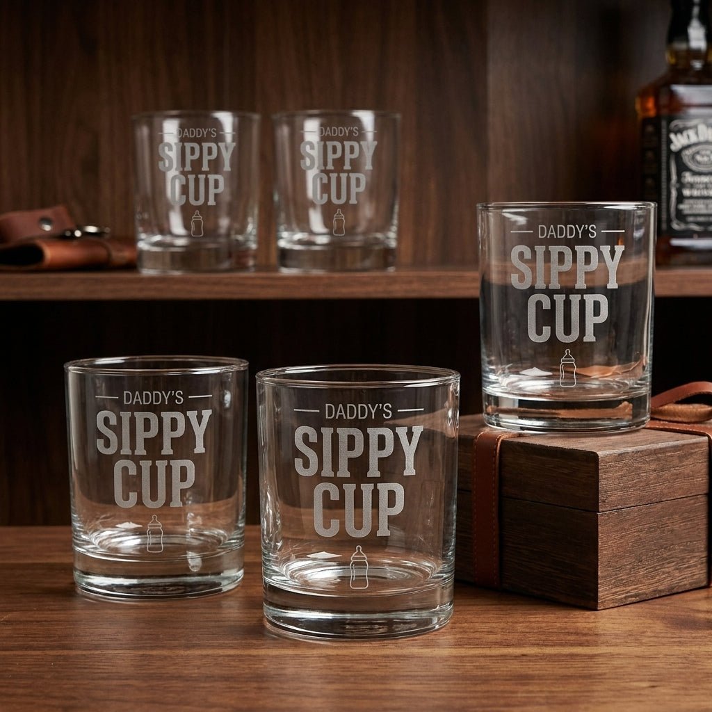 Funny Whiskey Glass for Dad - Daddy's Sippy Cup | SipEngrave - Sipengrave