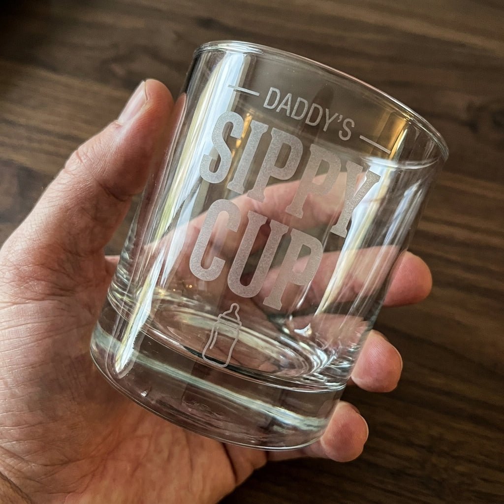 Funny Whiskey Glass for Dad - Daddy's Sippy Cup | SipEngrave - Sipengrave