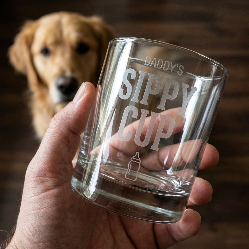 Funny Whiskey Glass for Dad - Daddy's Sippy Cup | SipEngrave - Sipengrave