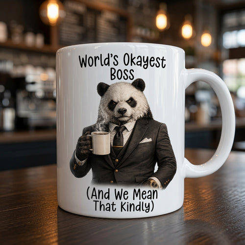 Okayest Boss Mug - Funny "World's Okayest Boss (And We Mean That Kindly)" Sarcastic Gift