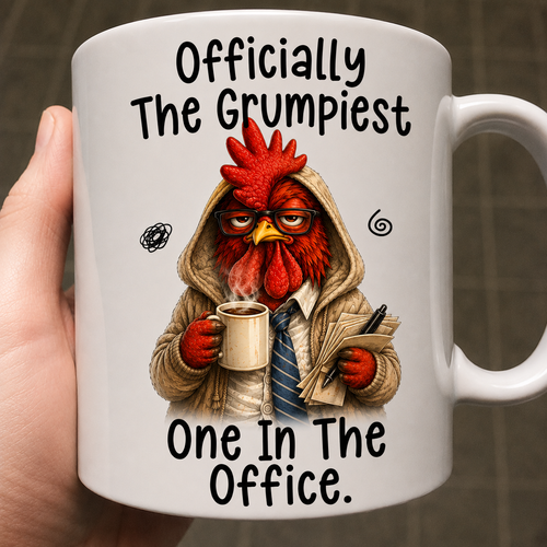 Funny Coworker Mug - "Officially The Grumpiest One In The Office" - Fun Gift For Coworkers, Friends & Family - Personalized