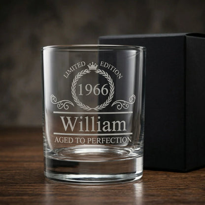 Personalized 60th Birthday Whiskey Glass - Vintage 1966 | SipEngrave - Sipengrave