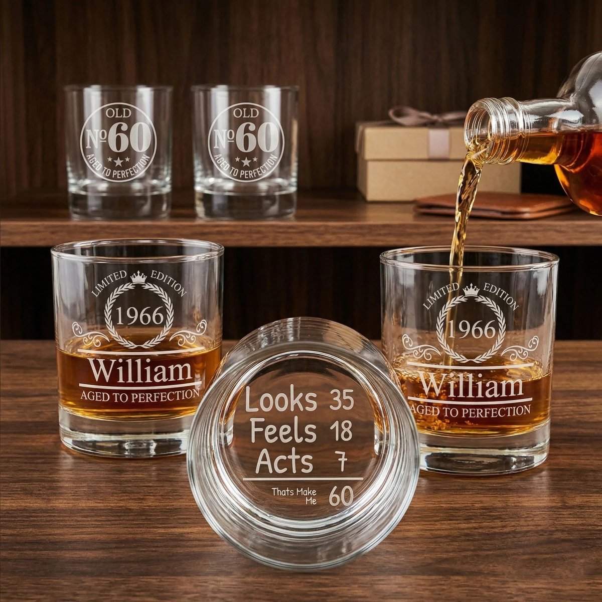 Personalized 60th Birthday Whiskey Glass - Vintage 1966 | SipEngrave - Sipengrave