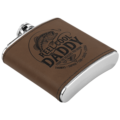 Personalized "Reel Cool Daddy" Fishing Flask - Sipengrave
