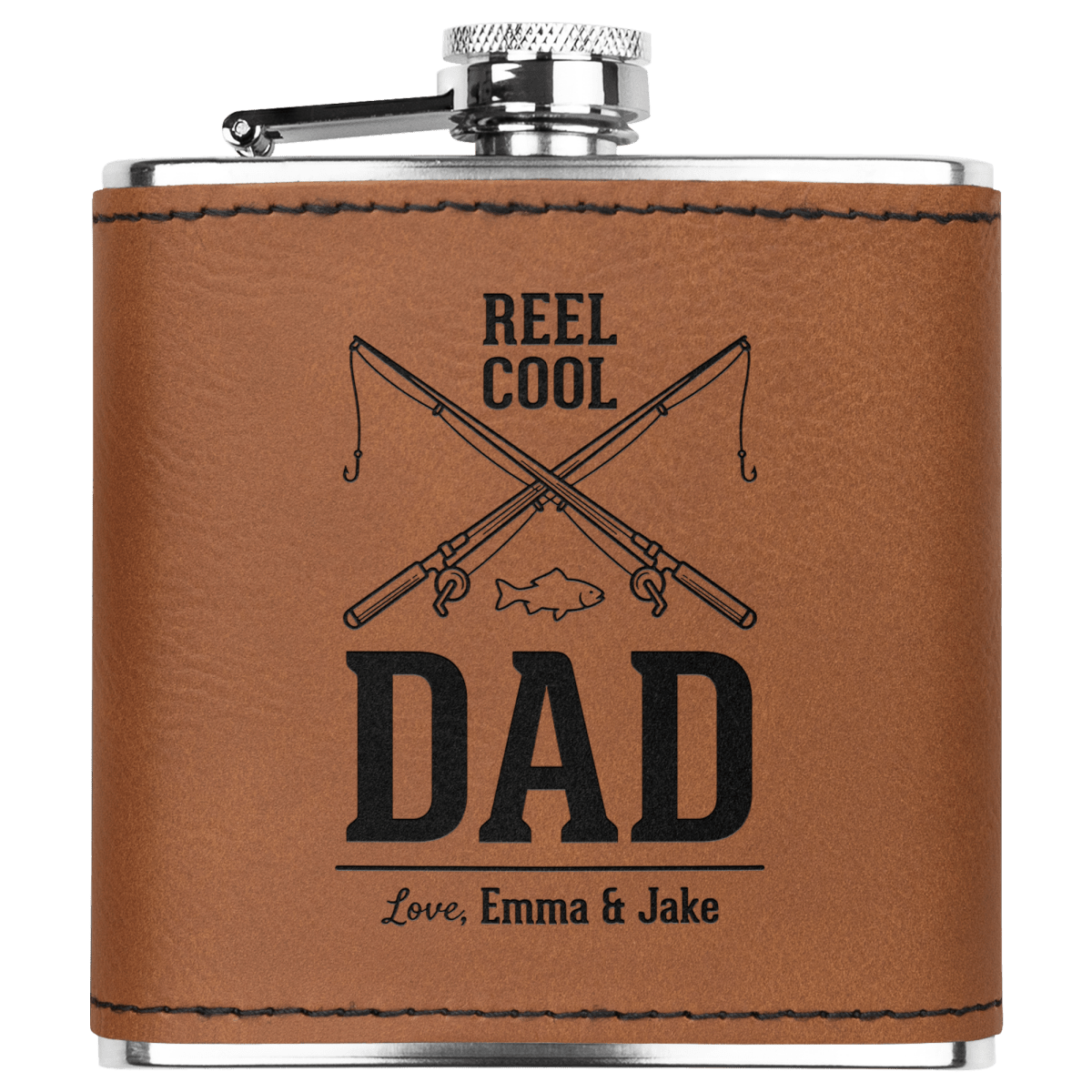 Personalized Fishing Flask for Dad – Reel Cool Gift | SipEngrave - Sipengrave