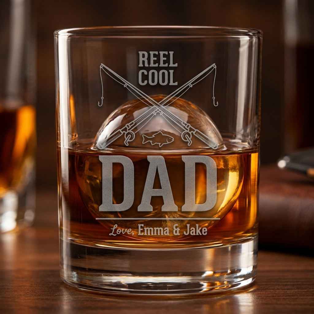 Personalized Fishing Whiskey Glass for Dad – Reel Cool Gift | SipEngrave - Sipengrave