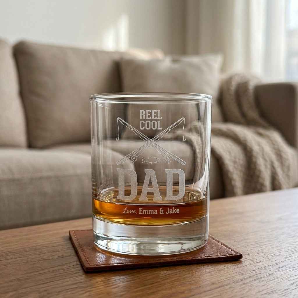 Personalized Fishing Whiskey Glass for Dad – Reel Cool Gift | SipEngrave - Sipengrave