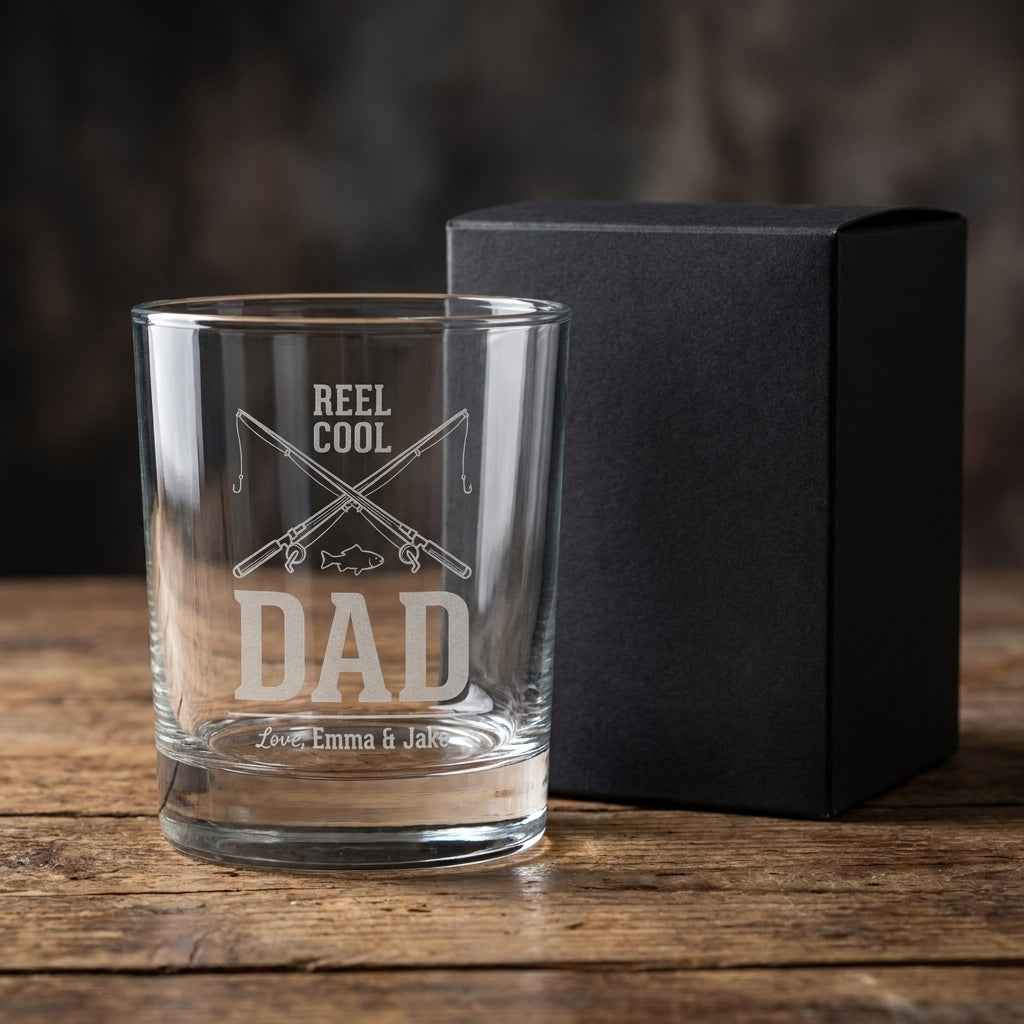 Personalized Fishing Whiskey Glass for Dad – Reel Cool Gift | SipEngrave - Sipengrave
