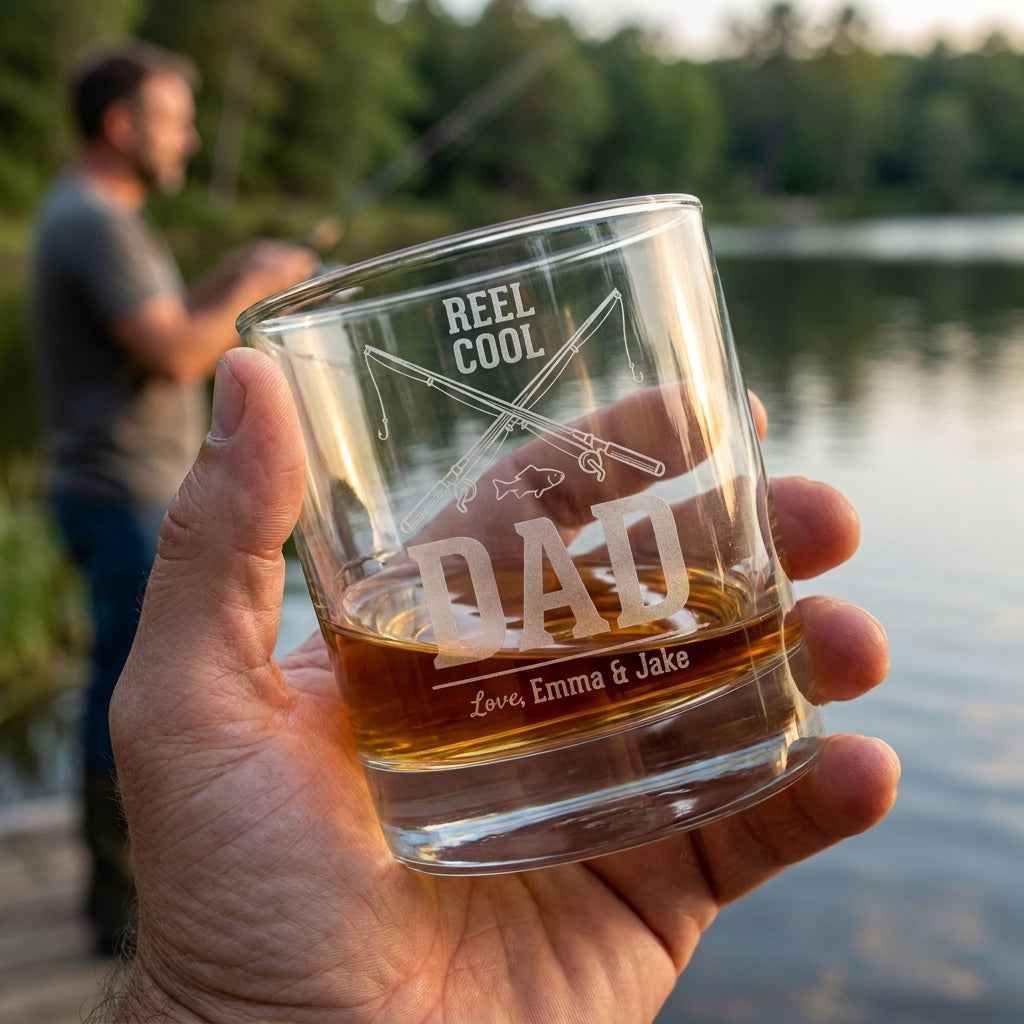 Personalized Fishing Whiskey Glass for Dad – Reel Cool Gift | SipEngrave - Sipengrave