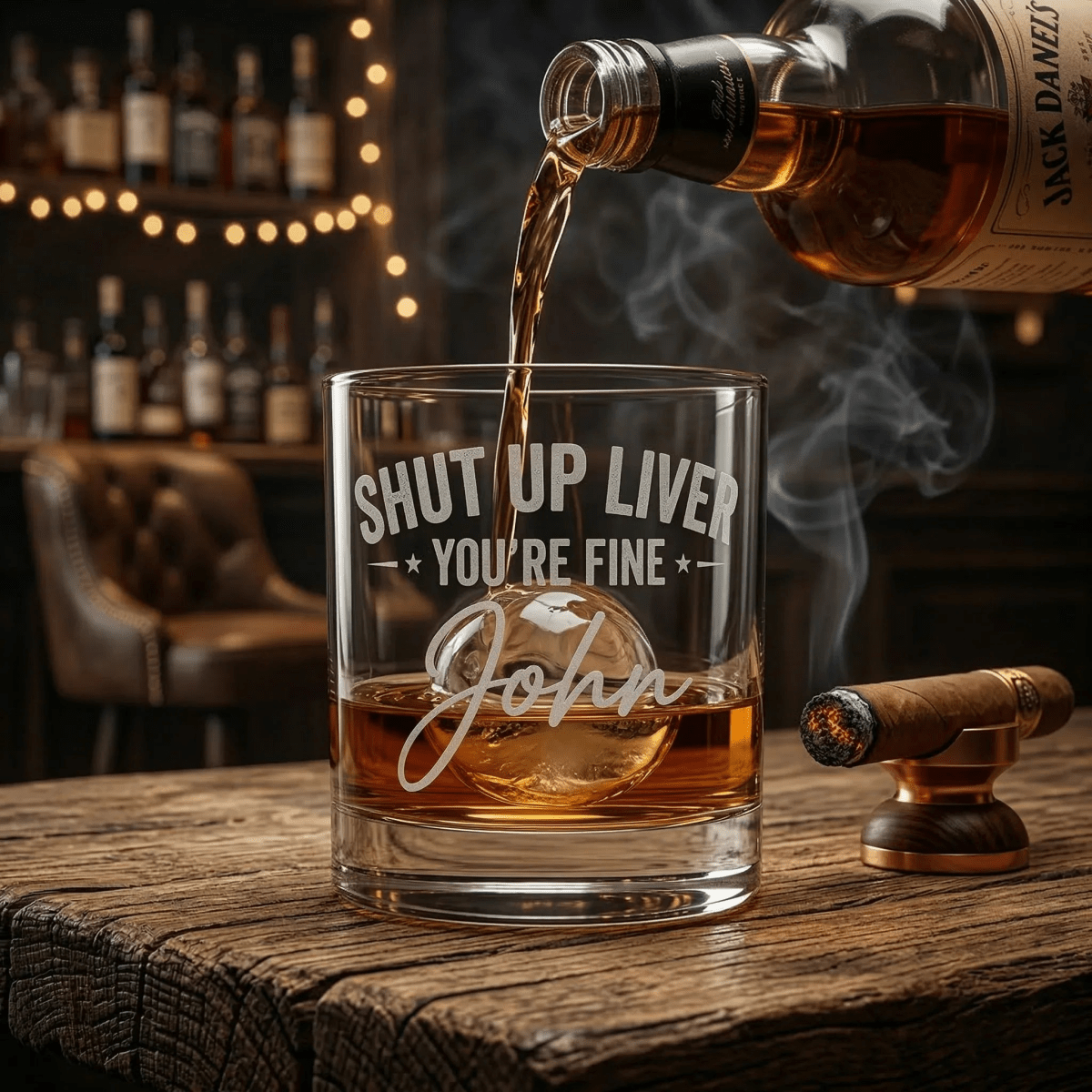 Personalized Funny Shut Up Liver You’re Fine Engraved Whiskey Glass - SIPENGRAVE