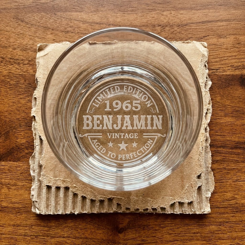 Personalized Whiskey Glass – Custom Engraved "Aged to Perfection" Birthday Gift - Sipengrave