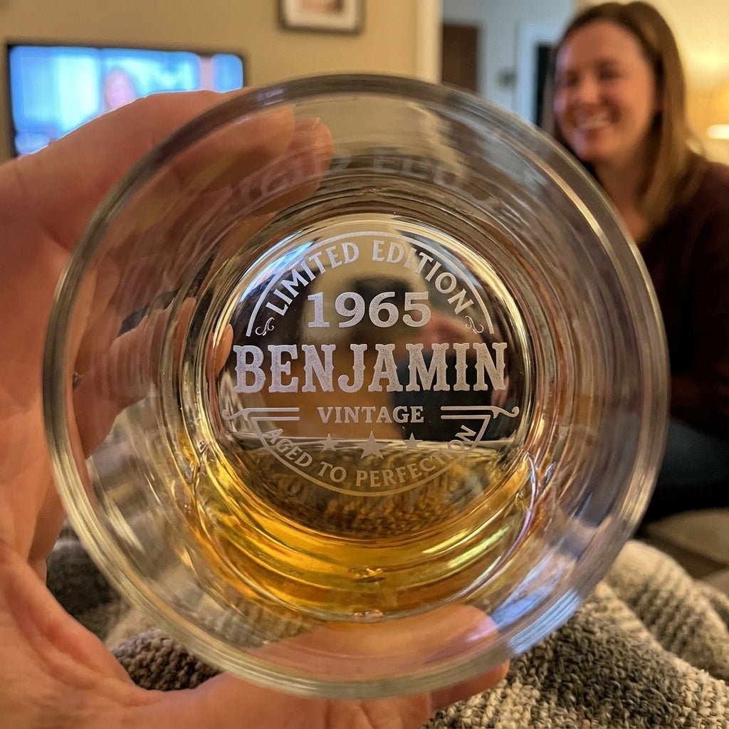 Personalized Whiskey Glass – Custom Engraved "Aged to Perfection" Birthday Gift - Sipengrave