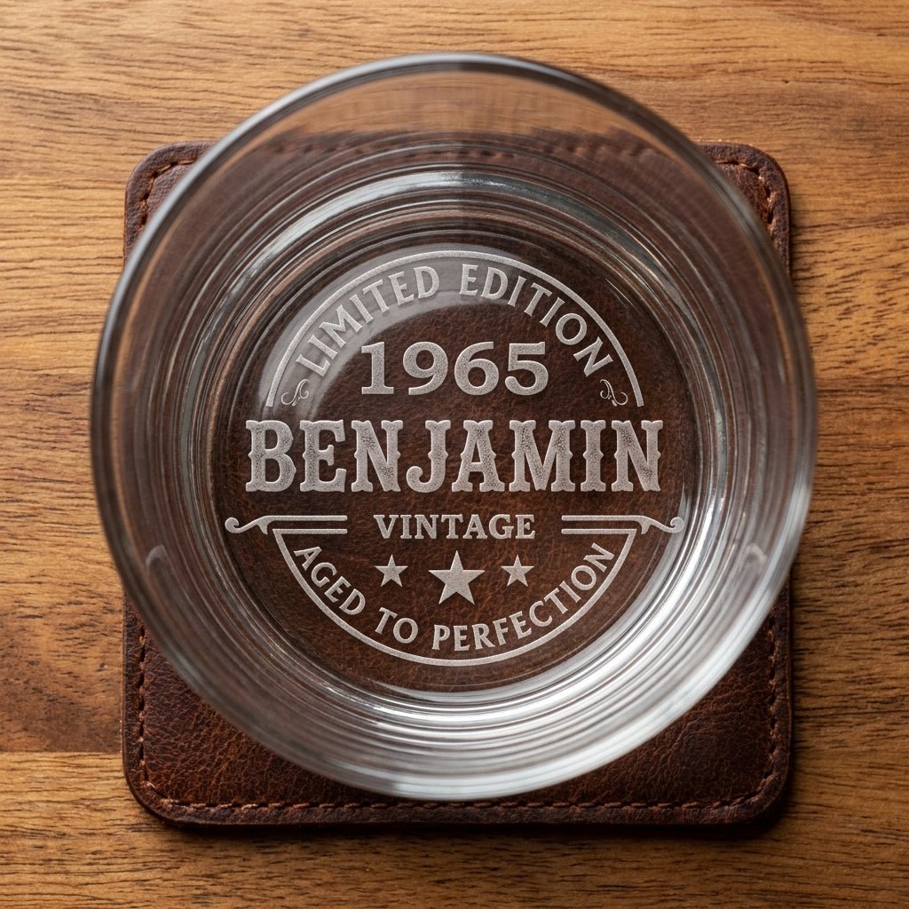 Personalized Whiskey Glass – Custom Engraved "Aged to Perfection" Birthday Gift - Sipengrave