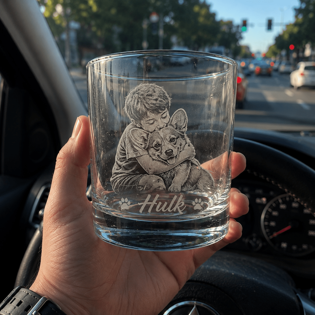 Personalized Whiskey Glass with Photo – Custom Engraved Gift for Men - Sipengrave